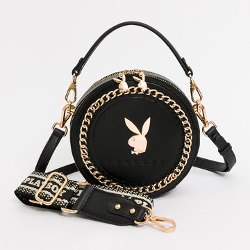 ⚡雙11狂歡盛宴 精選特殺中｜PLAYBOY-斜背包 Golden age金色年代系列-黑色(531-1901-09-7)