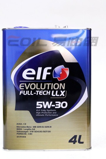 【4%點數】ELF EVOLUTION LLX 5W30 4L 全合成機油【299免運領券再享折扣】