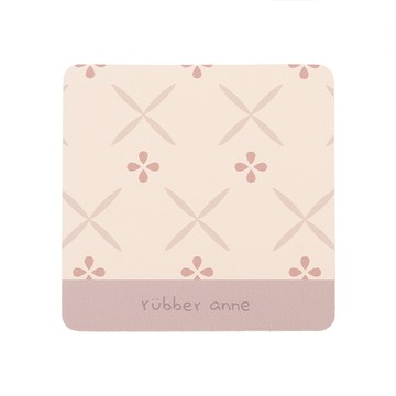 【怪獸】rubber anne 10秒頂吸 軟式珪藻土吸水杯墊 花磚系列 (10x10cm) -粉褐花磚歲月