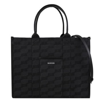 BALENCIAGA 巴黎世家 714177 Hardware 緹花款帆布兩用托特包.黑