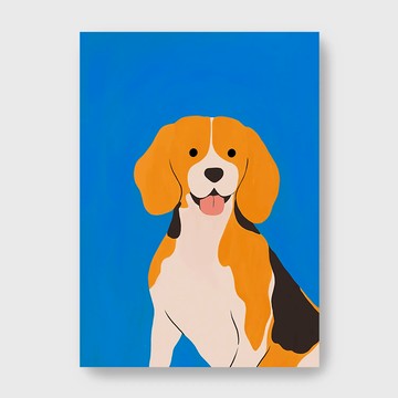 藝術掛畫｜Erdy |  Beagle 米格魯 - 銀色鋁框