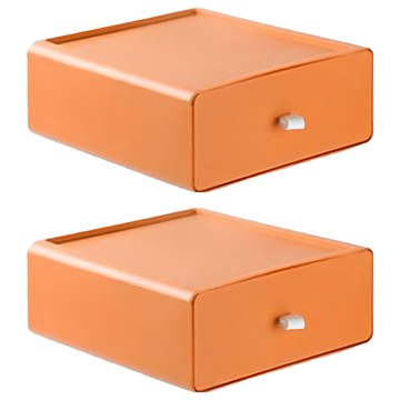 WE CHAMP 抽屜置物收納盒 Set 2  橘色  2層