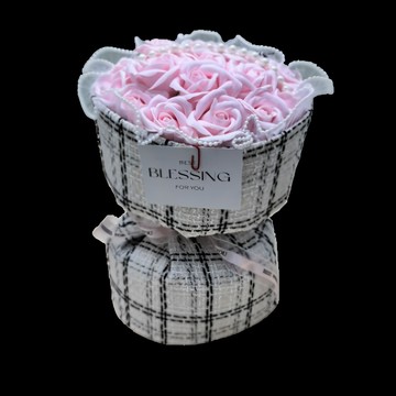 Yamiley 小香風香皂玫瑰花束 粉 精緻優雅居家裝飾 浪漫香氛  1入