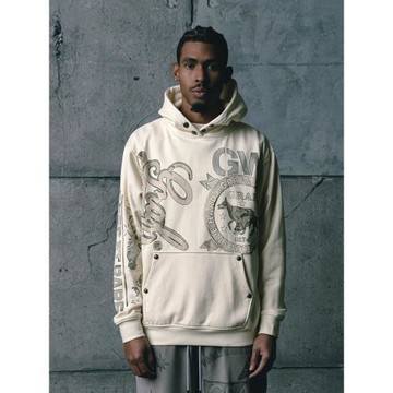 GRAF原創品牌【做舊水彩】AK47天使獵犬杜賓美式字母重磅抓絨帽衫