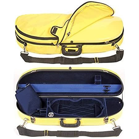 Bobelock 1047FV Yellow Fiberglass Violin Case with Blue Velvet Interior