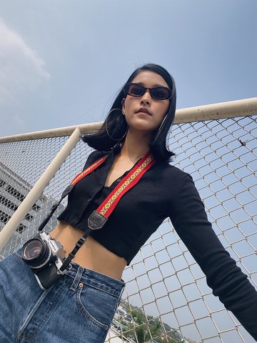 YESIDID 橙色菱形/大號/相機帶