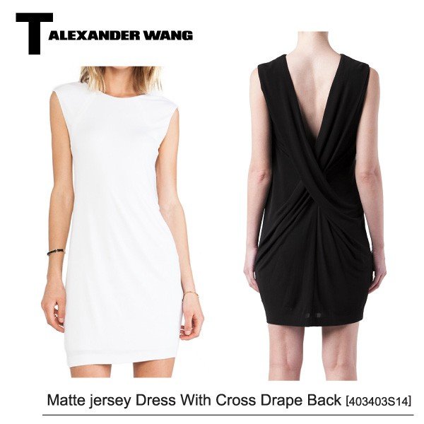 T By Alexander Wang ティーバイアレキサンダーワン Matte Jersey Dress With Cross Drape Back s14 レディース ワンピース ドレス 通販 Lineポイント最大0 5 Get Lineショッピング