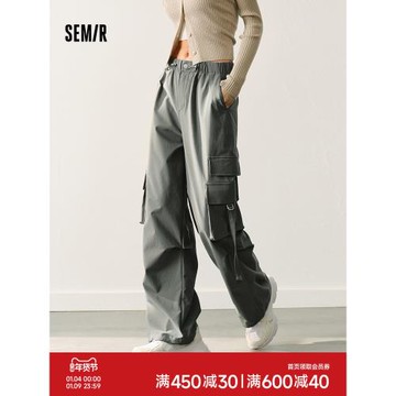 森馬休閑褲女慵懶工裝褲個性潮酷美式高街2025夏季甜酷抽繩街頭