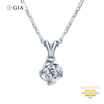 彩糖鑽工坊 GIA 1克拉 天然鑽石 F成色 PT950 白金 玫瑰花鑽石項鍊 (3EX+八心八箭)