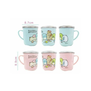 角落小夥伴 可愛不鏽鋼水杯330ml(加蓋子)藍色/粉色 台灣製造 304不鏽鋼 安全 衛生 環保