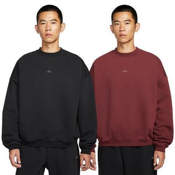 Nike 長袖上衣 男裝 大學T 刷毛 黑/暗紅【運動世界】IM5902-010/IM5902-619