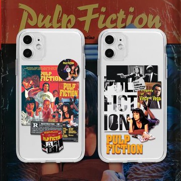 低俗小說昆汀電影原創安卓透明拼貼創意網紅個性軟殼全包保護手機殼適用13蘋果17pro16maxr14iphone11xs78p15