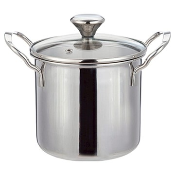 SHIMOYAMA 不鏽鋼三層鋼雙耳湯鍋 1.2L  15.5cm  不鏽鋼色  1個