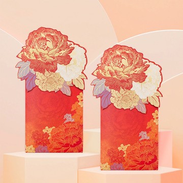 手心裡 國色牡丹千元異形利是封 1個紅包