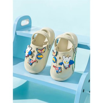 奧特曼兒童洞洞鞋夏季男童小孩室內戶外防滑沙灘鞋寶寶包頭涼拖鞋