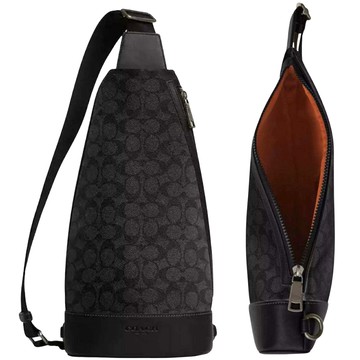 【COACH】新款 滿版緹花 單肩胸背包後背包兩用包