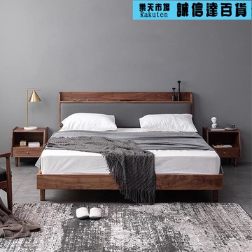 床架 北歐全實木床1.8米1.5主臥雙人床簡約床架原木單人家用軟包床