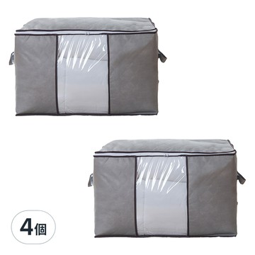 小麥購物 大容量棉被衣物收納袋 L2360 橫款  60 x 35 x 40cm  4個  灰色