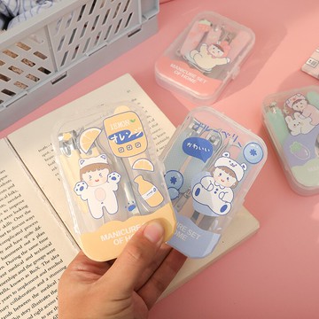 修指甲剪套裝可愛指甲鉗挖耳勺神器便攜7件套學生少女心美甲工具