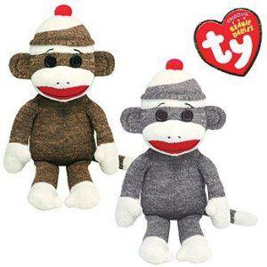 TY Sock Monkey Plush Beanie Babies ビーニーベイビーズ (Set of