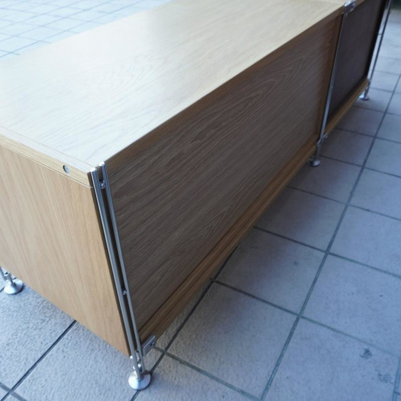 無印良品 MUJI ステンレス オーク材 2連ユニットシェルフ 2段 
