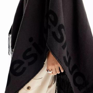 Desigual LOGO流蘇斗篷