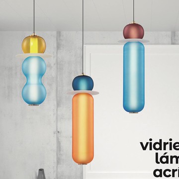 現代風LED6W/12W彩色玻璃繽紛造型吊燈18-62141、62142、62143