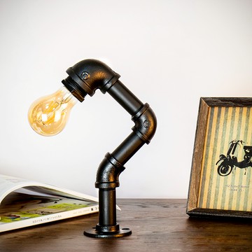 工業風水管燈/桌燈/壁燈材料包-黑色 LB002