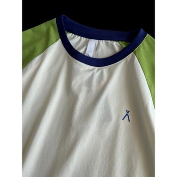 清爽配色索羅娜日單撞色拼接圓領短袖T恤機能輕量運動寬松半袖潮t