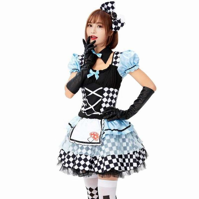 公式サイト pretty Candy柄アリスハロウィンコスプレメイドディズニー ワンピース