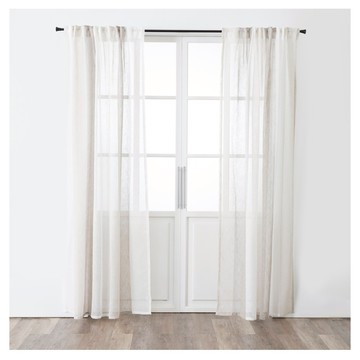 HOLA 和樂家居 PALETTE 三明治遮光條紋緹花落地窗簾  卵石灰  270 x 230cm