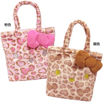 日本進口HELLO KITTY凱蒂貓肩背包側背包手提包豹紋絨毛側肩包 369484/369477(平輸品)【卡通小物】