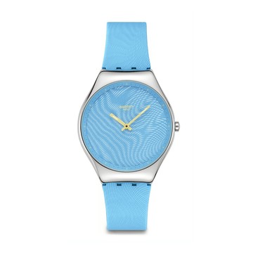 Swatch IRIDESCENTLY BLUE 金屬手錶/超薄手錶/瑞士製造 SYXS164(38mm)【官方旗艦店】