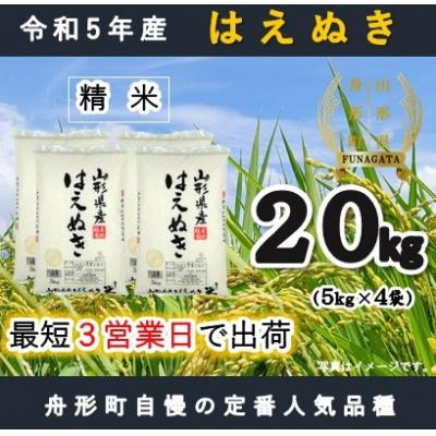 ふるさと納税 舟形町 はえぬき20kg(5kg×4袋)令和5年産