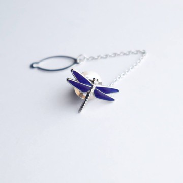 蜻蜓 【Blue】 景泰藍領帶夾 領針 領帶針 銅胎景泰藍