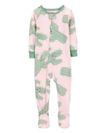 Toddler 1-Piece Cactus 100% Snug Fit Cotton Footie PJs