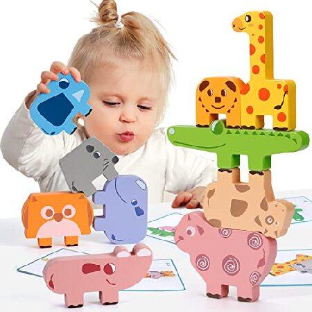 Montessori Toys for Year Old, 10pcs Wooden Animal Blocks Sorting