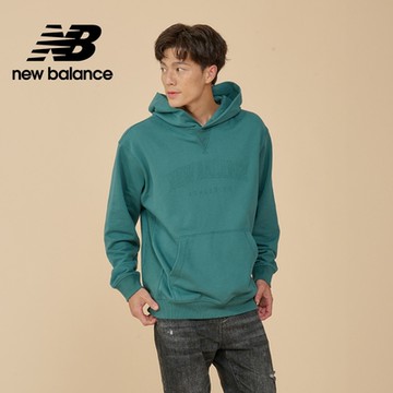 【New Balance】挺版厚磅連帽長袖上衣_男性_綠色_MT43500NUS