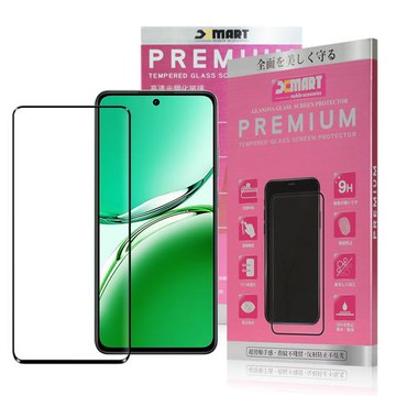Xmart for OPPO Reno 12F 5G 超透滿版 2.5D 鋼化玻璃貼-黑
