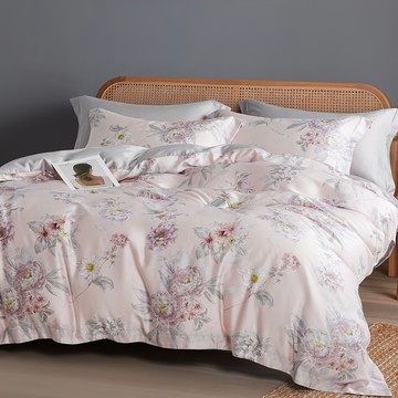 夢妍 60支純天絲 4件組  床包 + 被套 + 枕套 x 2  雙人