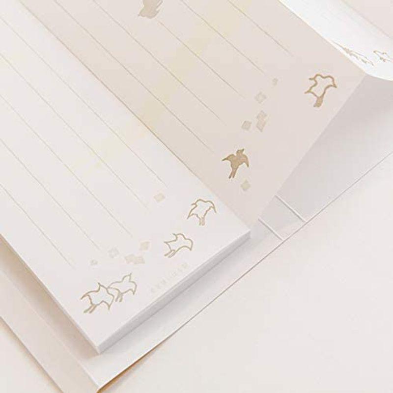 榛原 蛇腹便箋 レターセット (千鳥) 便箋 90枚 封筒 10枚 グッドデザイン賞 japanese jabara letter set