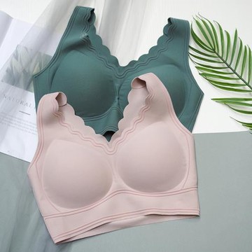 乳膠杯日本專柜運動無扣固定一體背心式不上爬收副乳裸感文胸內衣