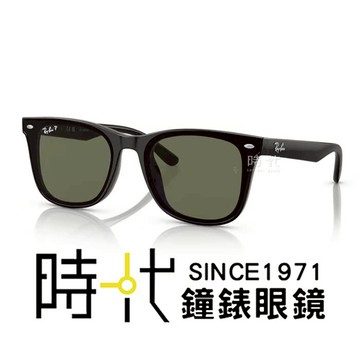 【RayBan雷朋】偏光太陽眼鏡 RB 4391D 601/9A 65mm 黑框/綠色鏡片 橢圓框墨鏡 膠框 台南 時代