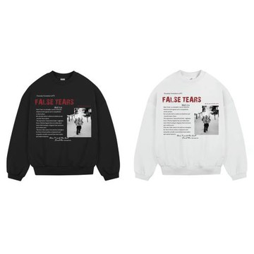 FALSE TEARS【消失的時間】重磅圓領衛衣新款加絨美式復古秋冬季
