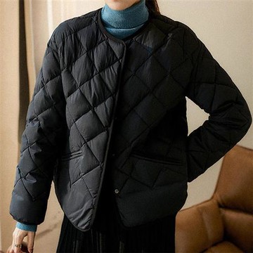 【巴黎精品】現貨+預購 頂級真羽絨外套90%鵝絨羽絨衣秋冬外套大碼休閒女裝-菱格短款打底女外套2色a1lm51