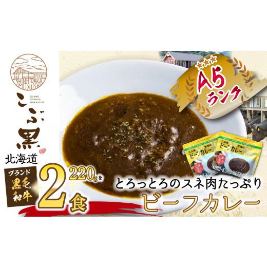 ふるさと納税 北海道 新ひだか町 北海道産 黒毛和牛 こぶ黒 A5 ビーフカレー 220g × 2パック 和牛 牛肉 カレー