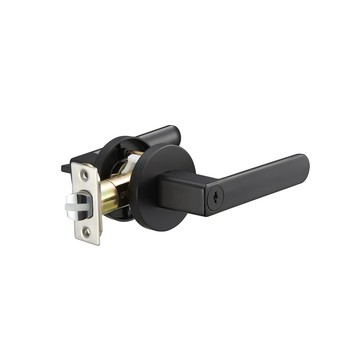 Kwikset 日規房門板手鎖 平光黑 950900