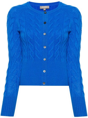 N.Peal - Myla cable-knit cashmere cardigan - women - Organic Cashmere - XS - Blue