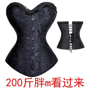 大碼緊身束身收腹聚攏托胸束腰cd偽娘cos變裝女裝大佬男用塑身衣