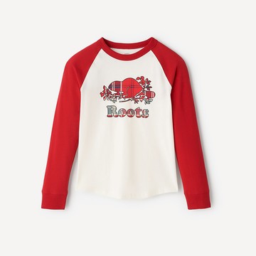 Roots 大童-PLAID BASEBALL 長袖上衣